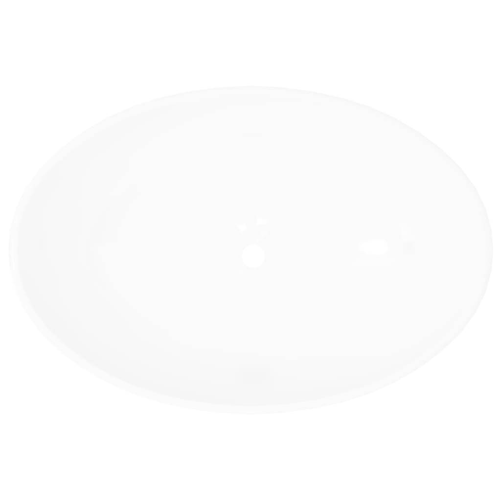 vidaXL Luxus Keramik Waschbecken Oval Weiß 40 x 33 cm