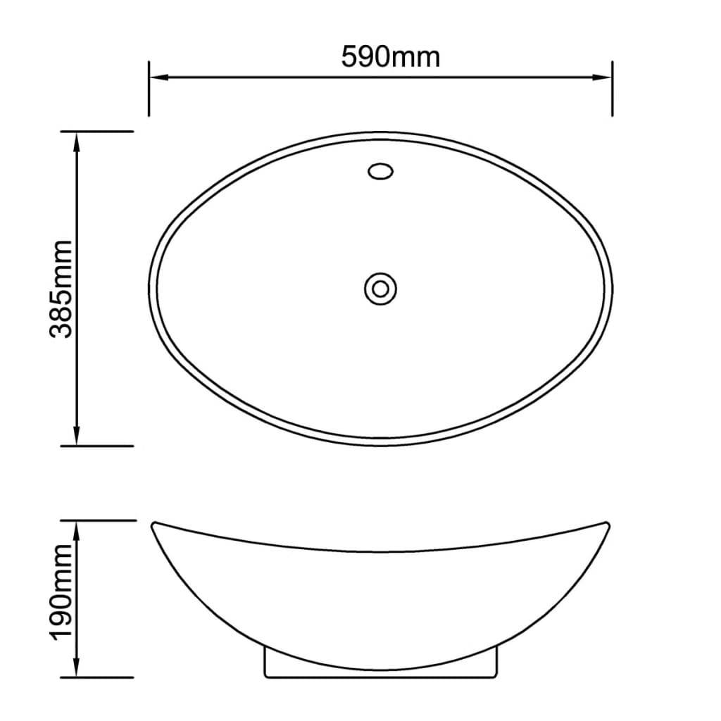 Luxuriöses Keramik Waschbecken Oval Schwarz