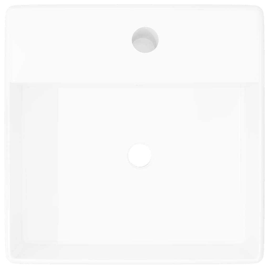 Waschbecken Keramikspülen Überlauf Hahnloch 41 x 41 cm