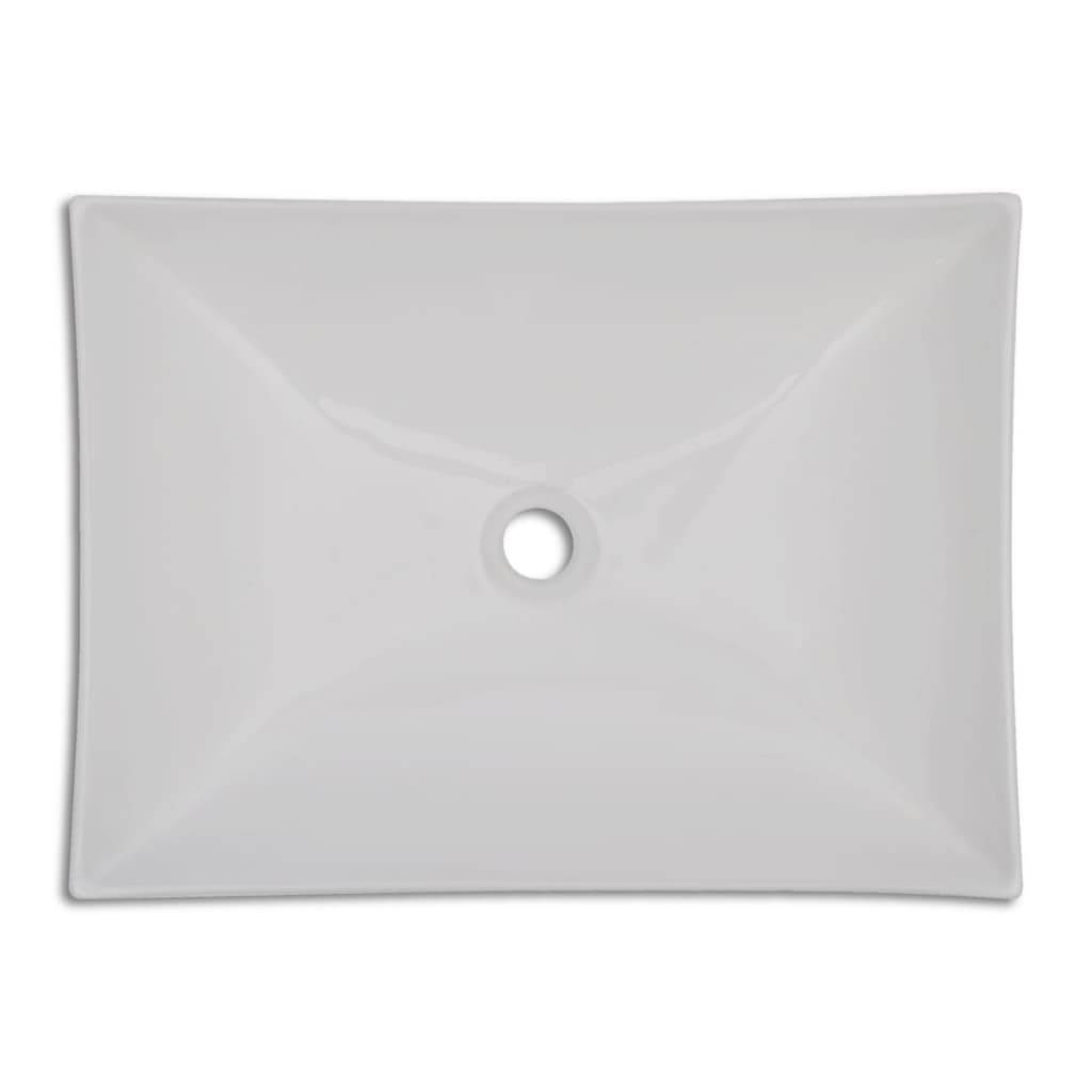 Keramik Porzellan Waschtisch Waschbecken Hochglanz Weiß