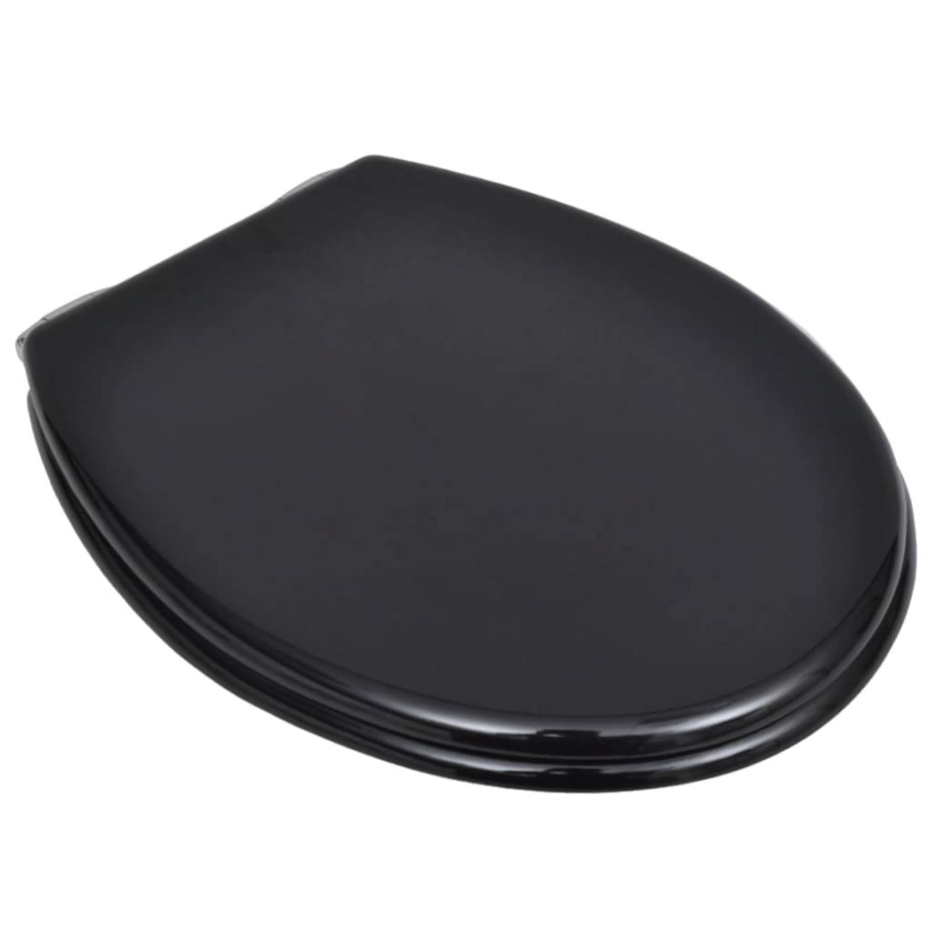 vidaXL Toilettensitz MDF Deckel mit Absenkautomatik Design Schwarz