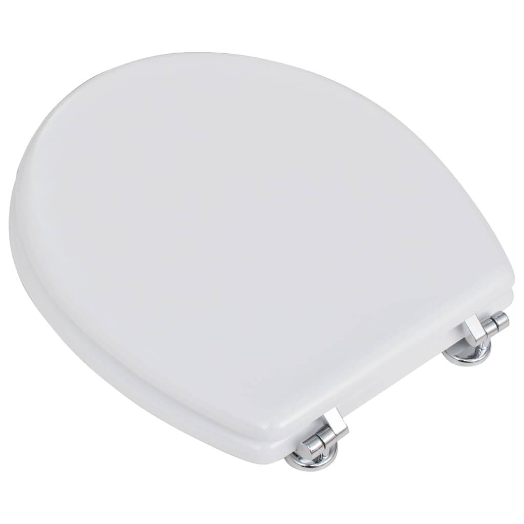vidaXL Toilettensitz MDF Deckel Schlichtes Design Weiß
