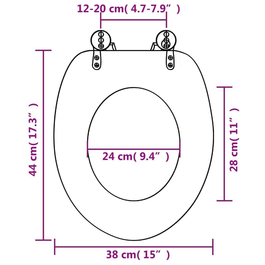 vidaXL Toilettensitz MDF Deckel Steine
