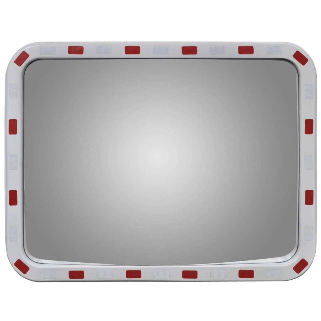 vidaXL Verkehrsspiegel Konvex Viereckig 40×80 cm mit Reflektoren