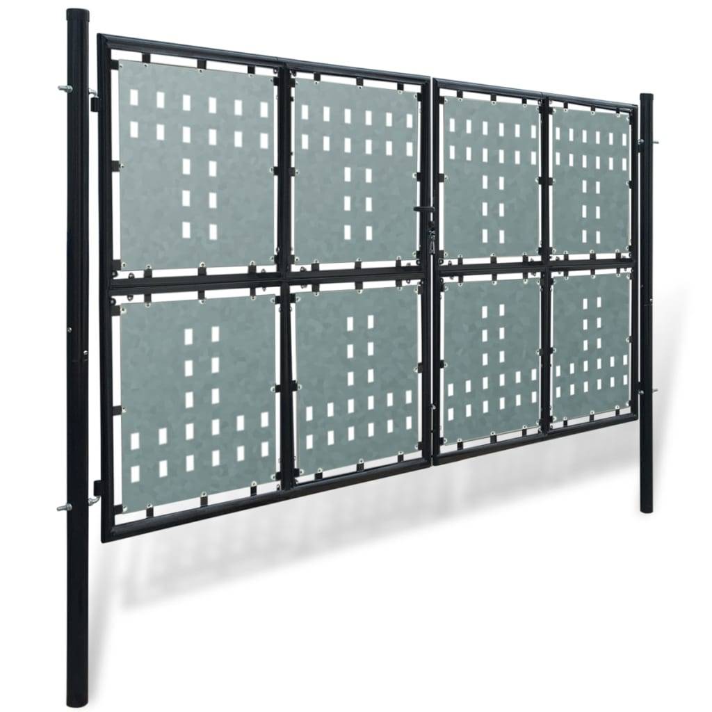 vidaXL Zauntor (Einzeltor) Schwarz 300x225 cm