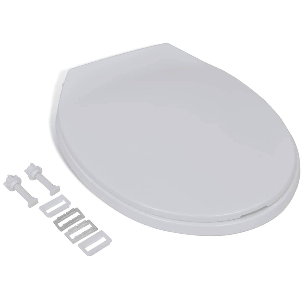 vidaXL Toilettensitz mit Absenkautomatik Weiß Oval