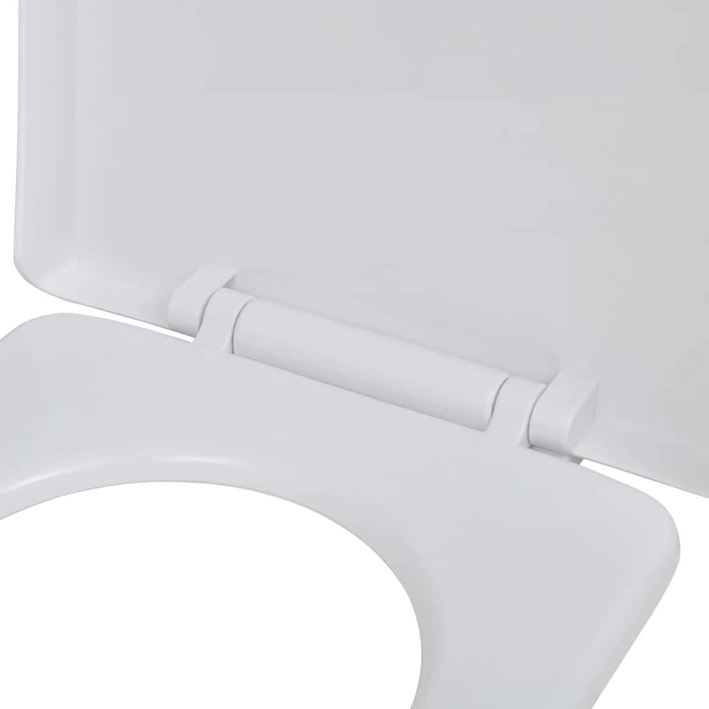 vidaXL Toilettensitz mit Absenkautomatik Weiß Quadratisch