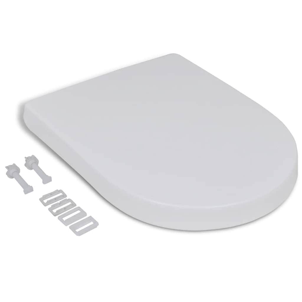 vidaXL Toilettensitz mit Absenkautomatik Weiß Quadratisch