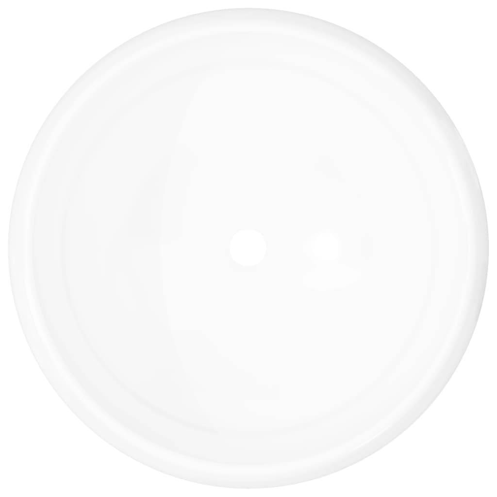 vidaXL Waschbecken Rund Keramik Weiß 40 x 15 cm