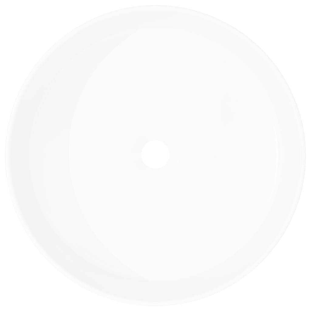 vidaXL Waschbecken Rund Keramik Weiß 40 x 15 cm