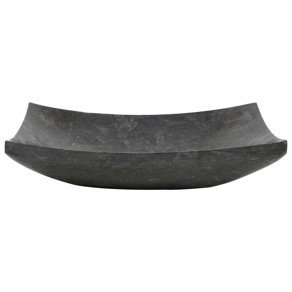 vidaXL Waschbecken 50x35x12 cm Marmor Schwarz