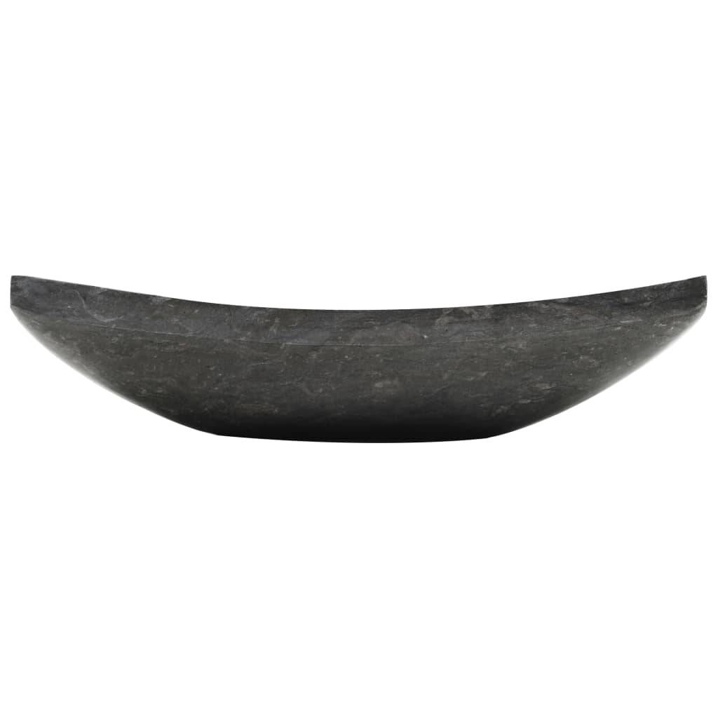 vidaXL Waschbecken 50x35x12 cm Marmor Schwarz