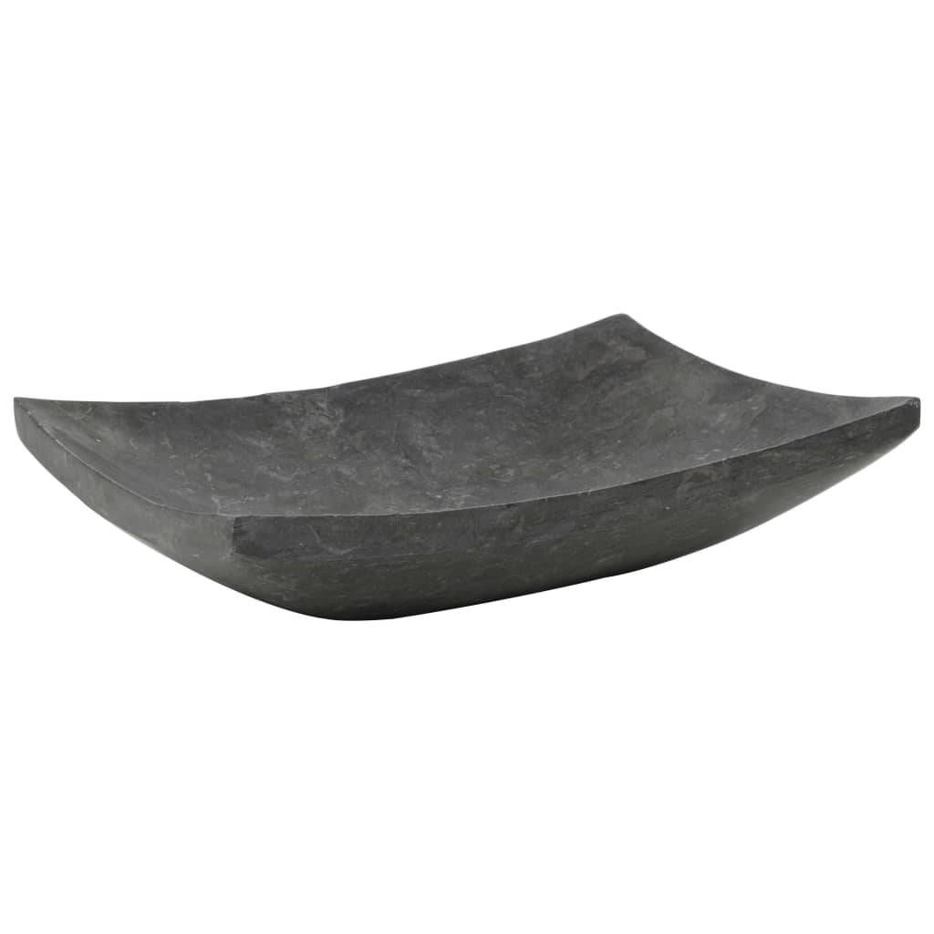 vidaXL Waschbecken 50x35x12 cm Marmor Schwarz