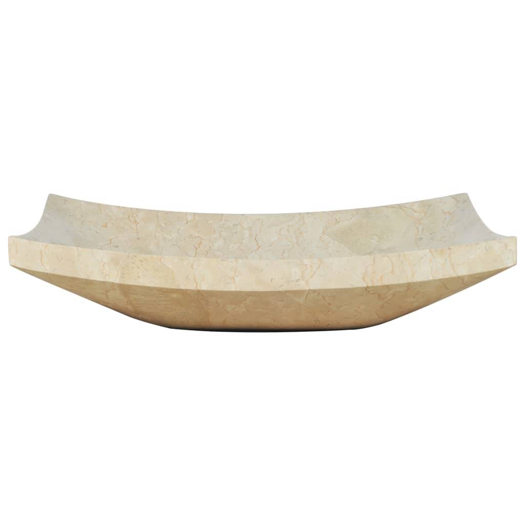 vidaXL Waschbecken 50x35x12 cm Marmor Cremefarben