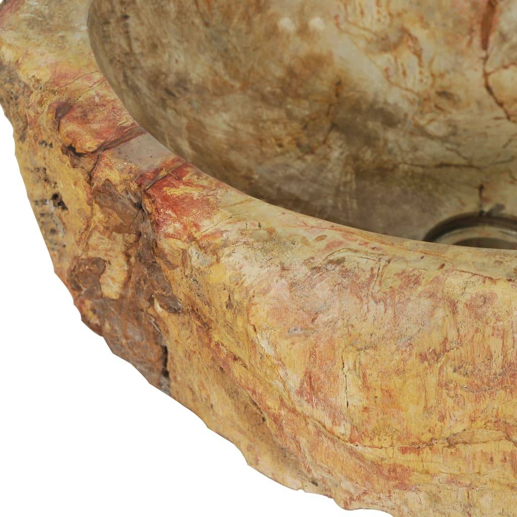 vidaXL Waschbecken 45x35x15 cm Fossil-Stein Cremeweiß