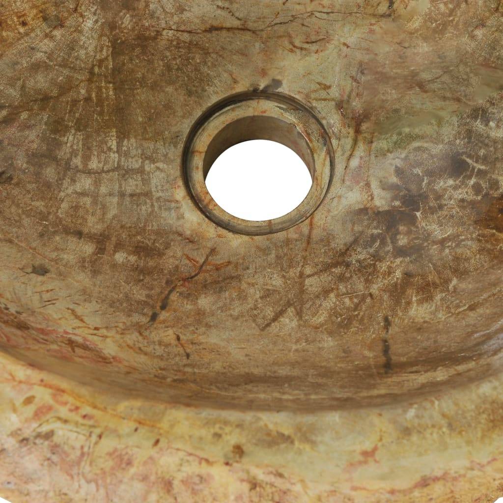 vidaXL Waschbecken 45x35x15 cm Fossil-Stein Cremeweiß