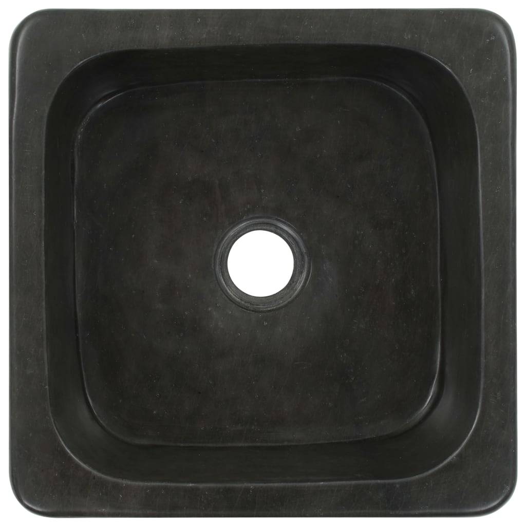 vidaXL Waschbecken 30x30x15 cm Flussstein Schwarz