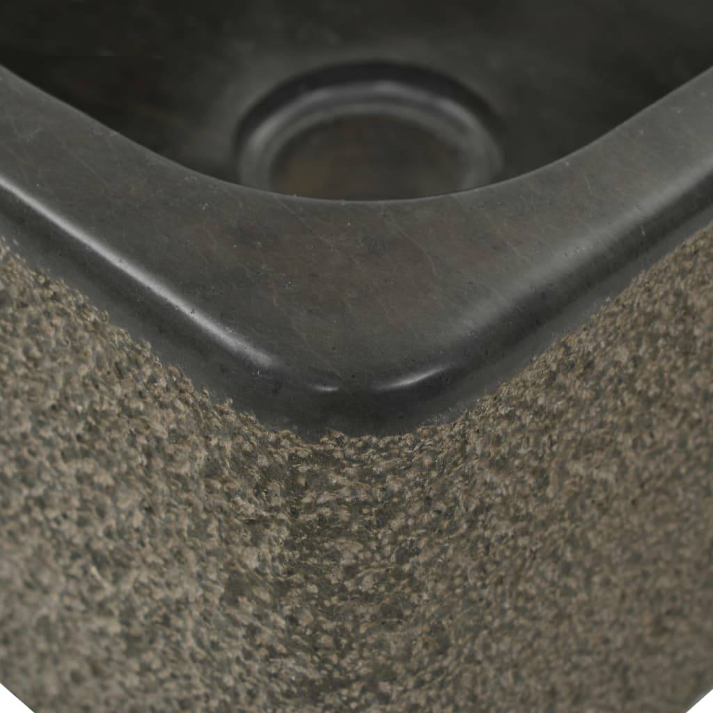 vidaXL Waschbecken 30x30x15 cm Flussstein Schwarz