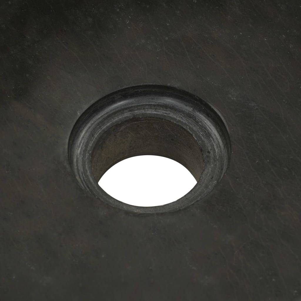 vidaXL Waschbecken 30x30x15 cm Flussstein Schwarz