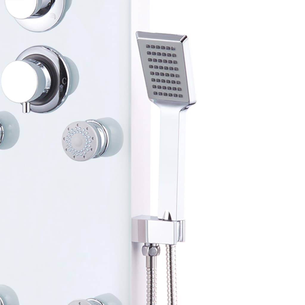 vidaXL Duschpaneel Glas 25×44,6×130 cm Weiß