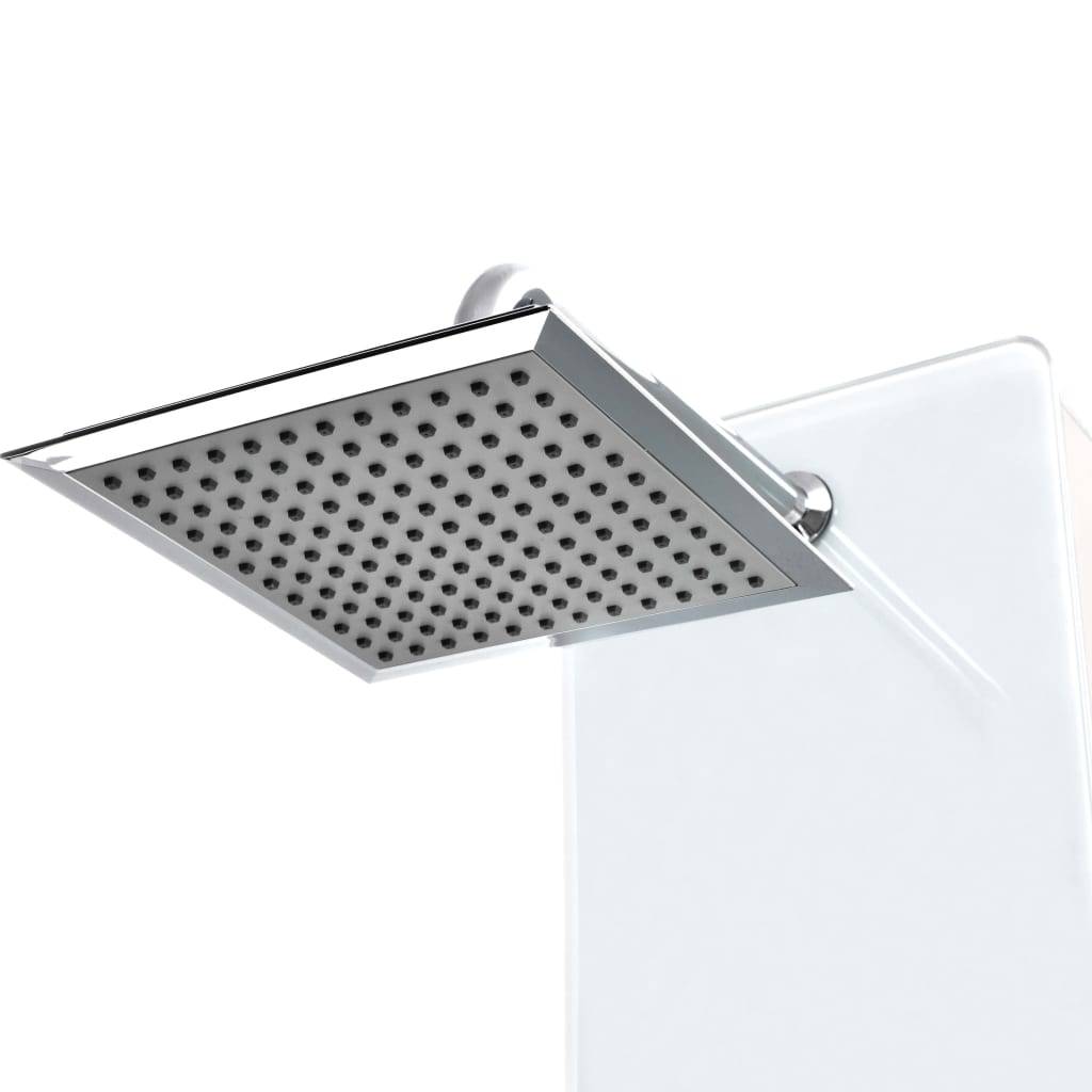 vidaXL Duschpaneel Glas 25×44,6×130 cm Weiß