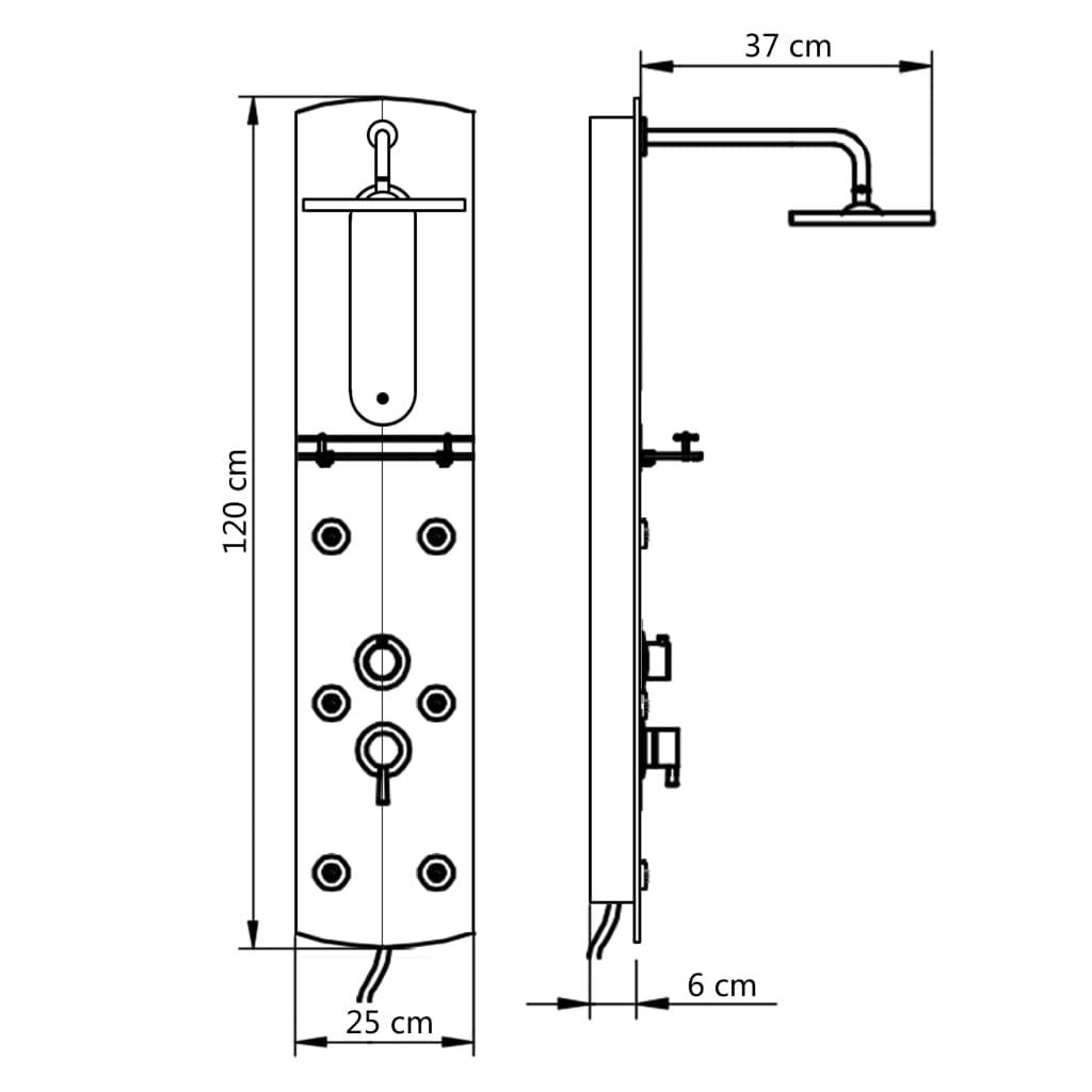 vidaXL Duschpaneel 25×43×120 cm Silbern