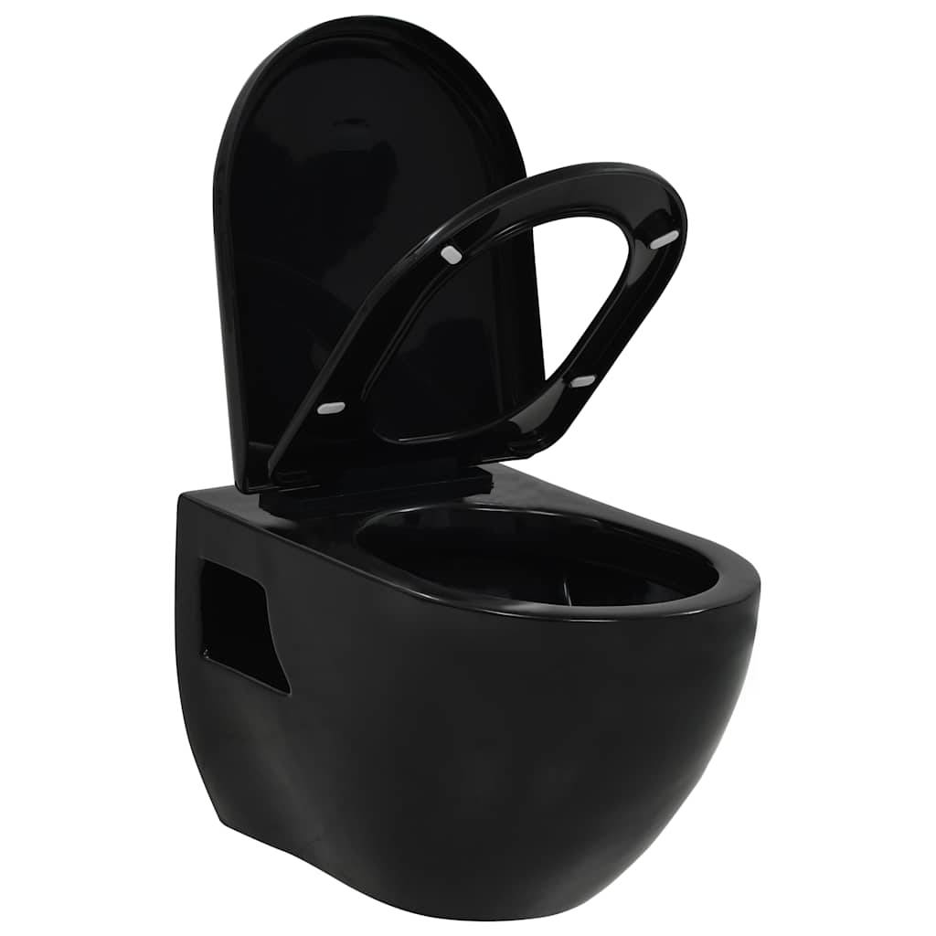 vidaXL Wand-WC Keramik Schwarz