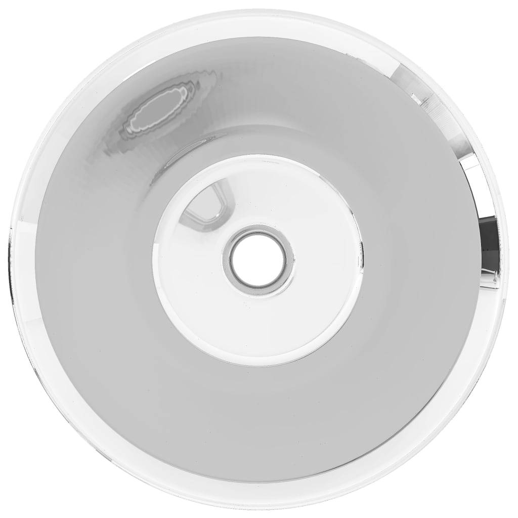 vidaXL Waschbecken 42 x 14 cm Keramik Silbern