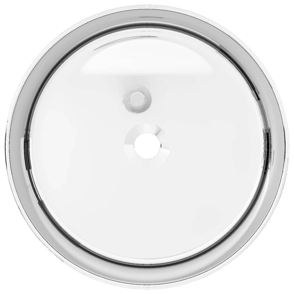 vidaXL Waschbecken 40 x 15 cm Keramik Silbern