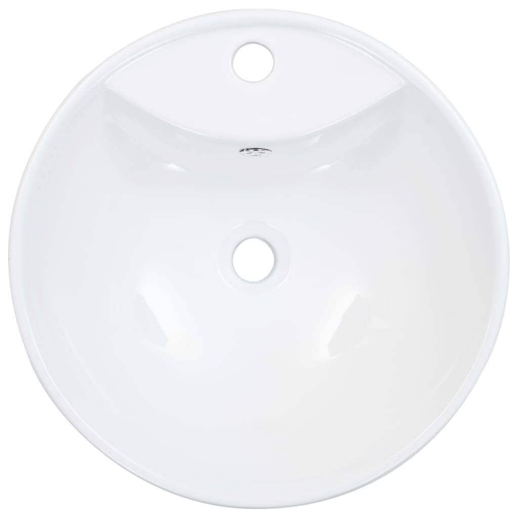 vidaXL Waschbecken mit Überlauf 46,5 x 18 cm Keramik Weiß