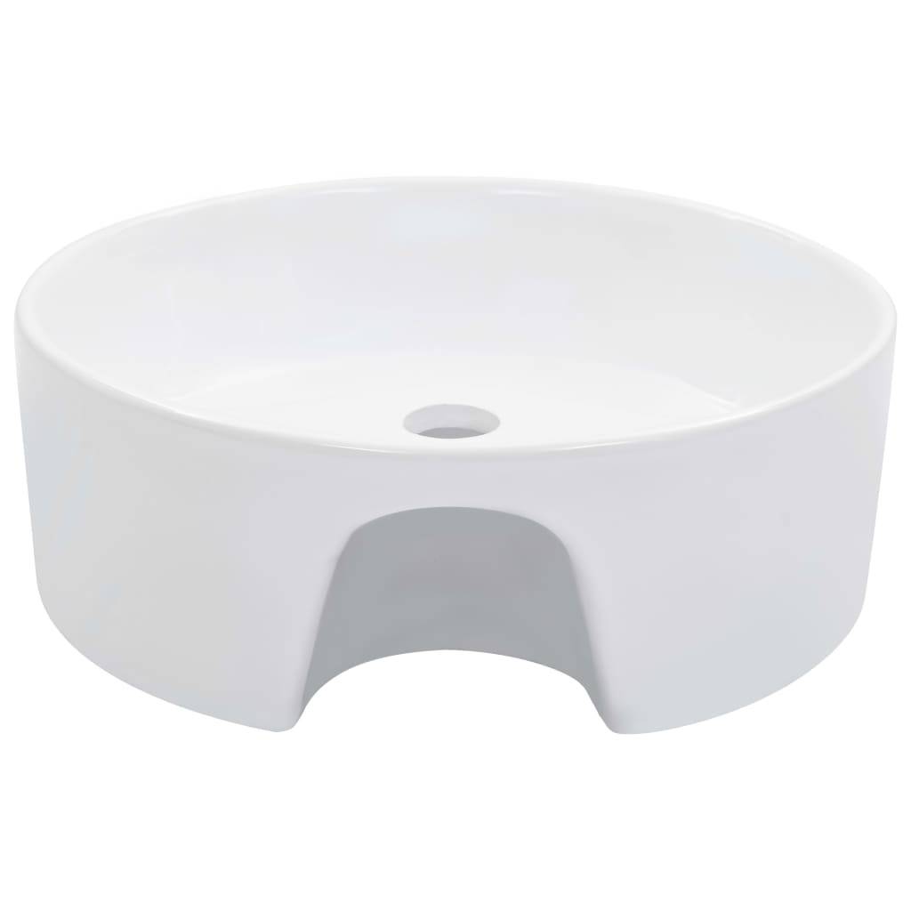vidaXL Waschbecken mit Überlauf 36 x 13 cm Keramik Weiß