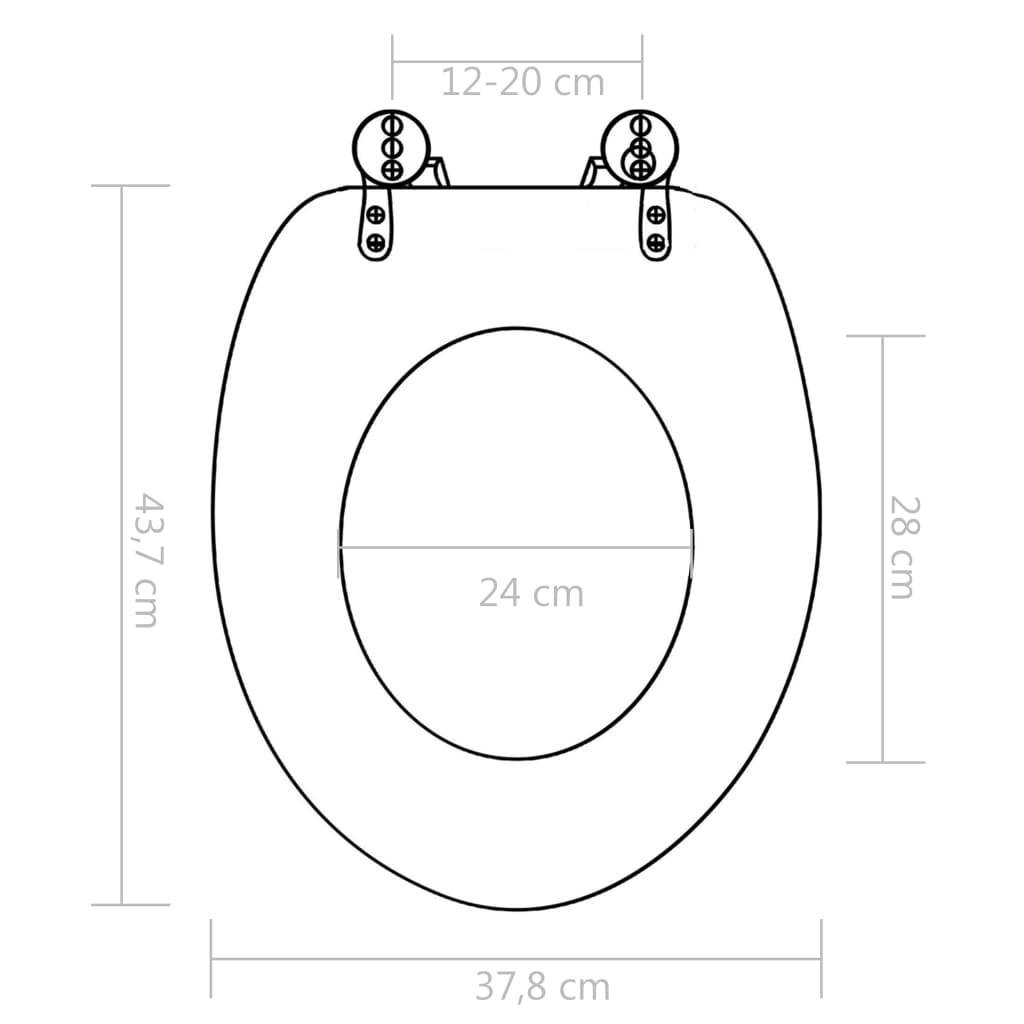 vidaXL Toilettensitze 2 Stk. mit Soft-Close-Deckel MDF Delphine-Design