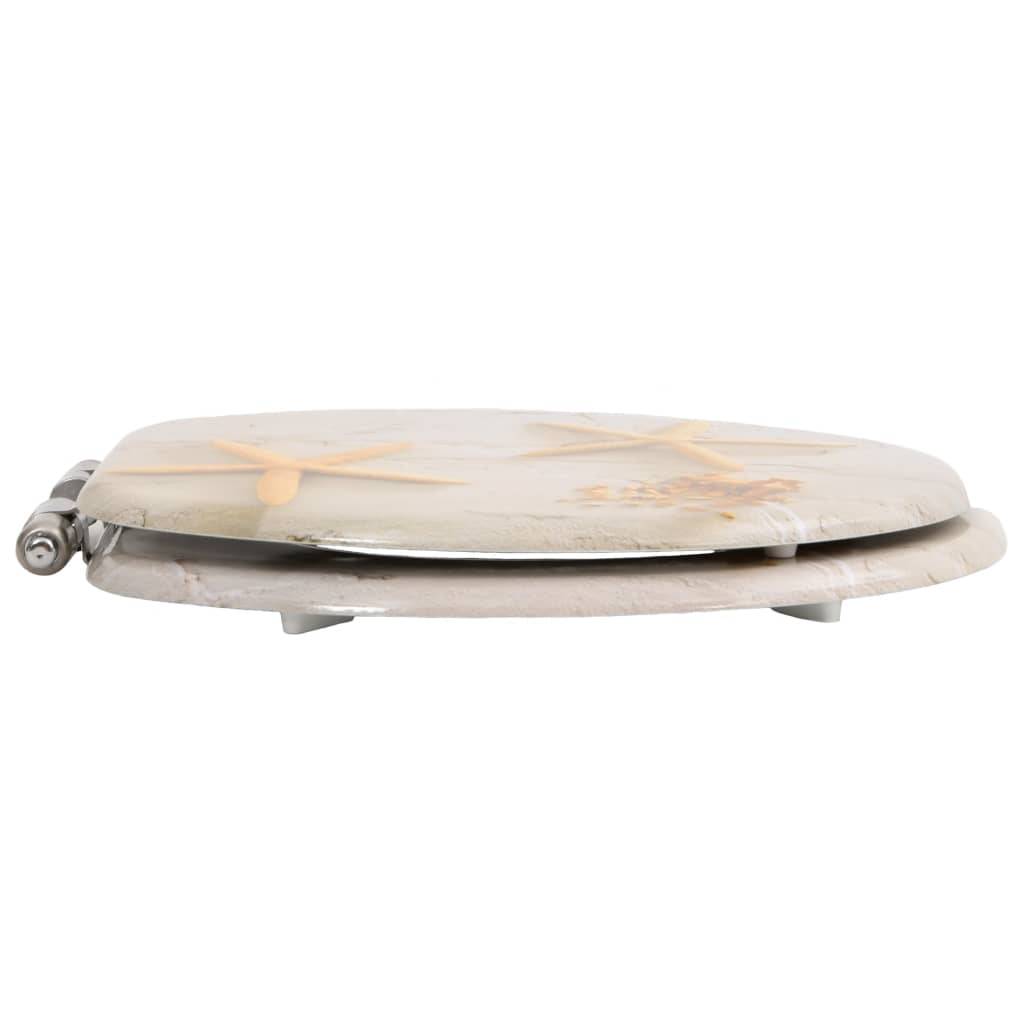 vidaXL Toilettensitz mit Soft-Close-Deckel MDF Seestern-Design