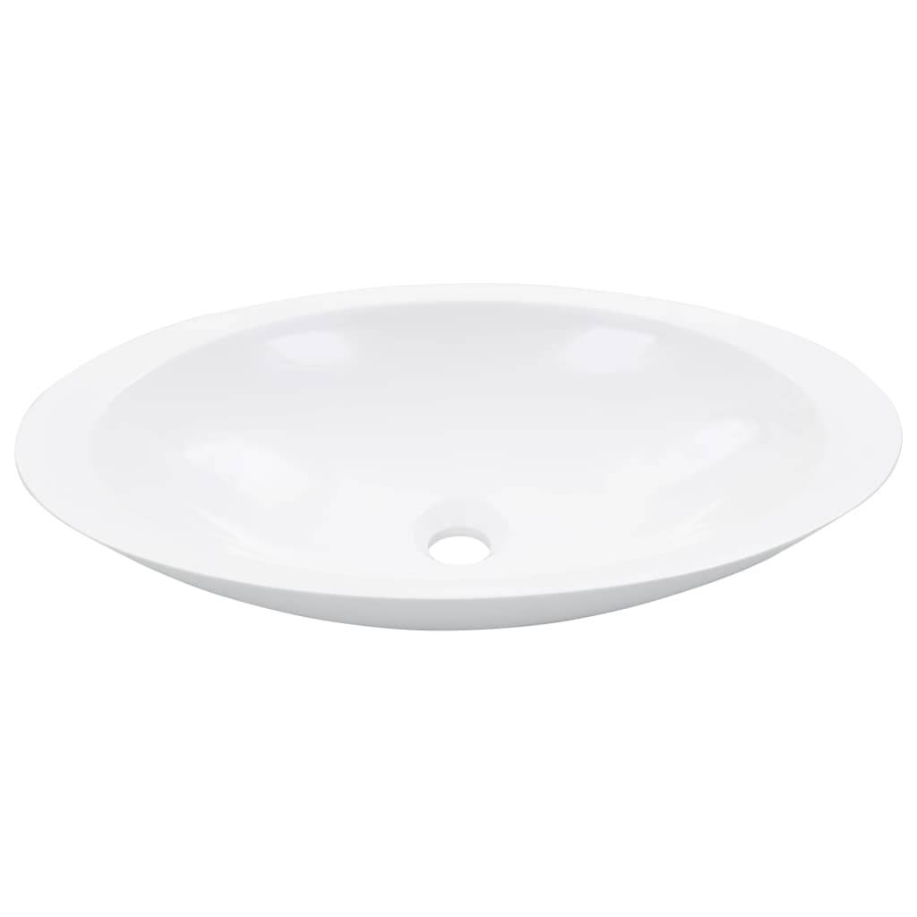 vidaXL Waschbecken 59,3 x 35,1 x 10,7 cm Mineralguss/Marmorguss Weiß