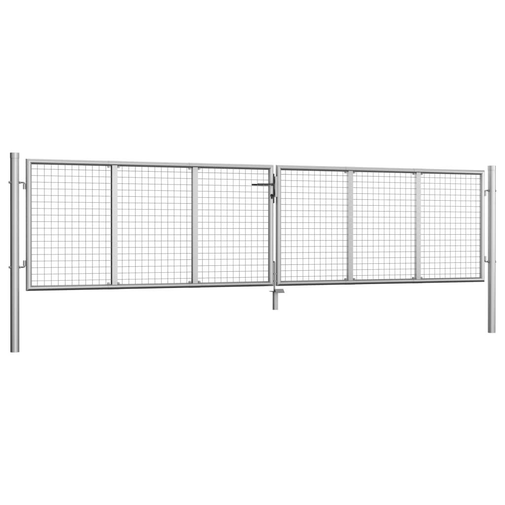vidaXL Gartentor Verzinkter Stahl 415 x 125 cm Silbern