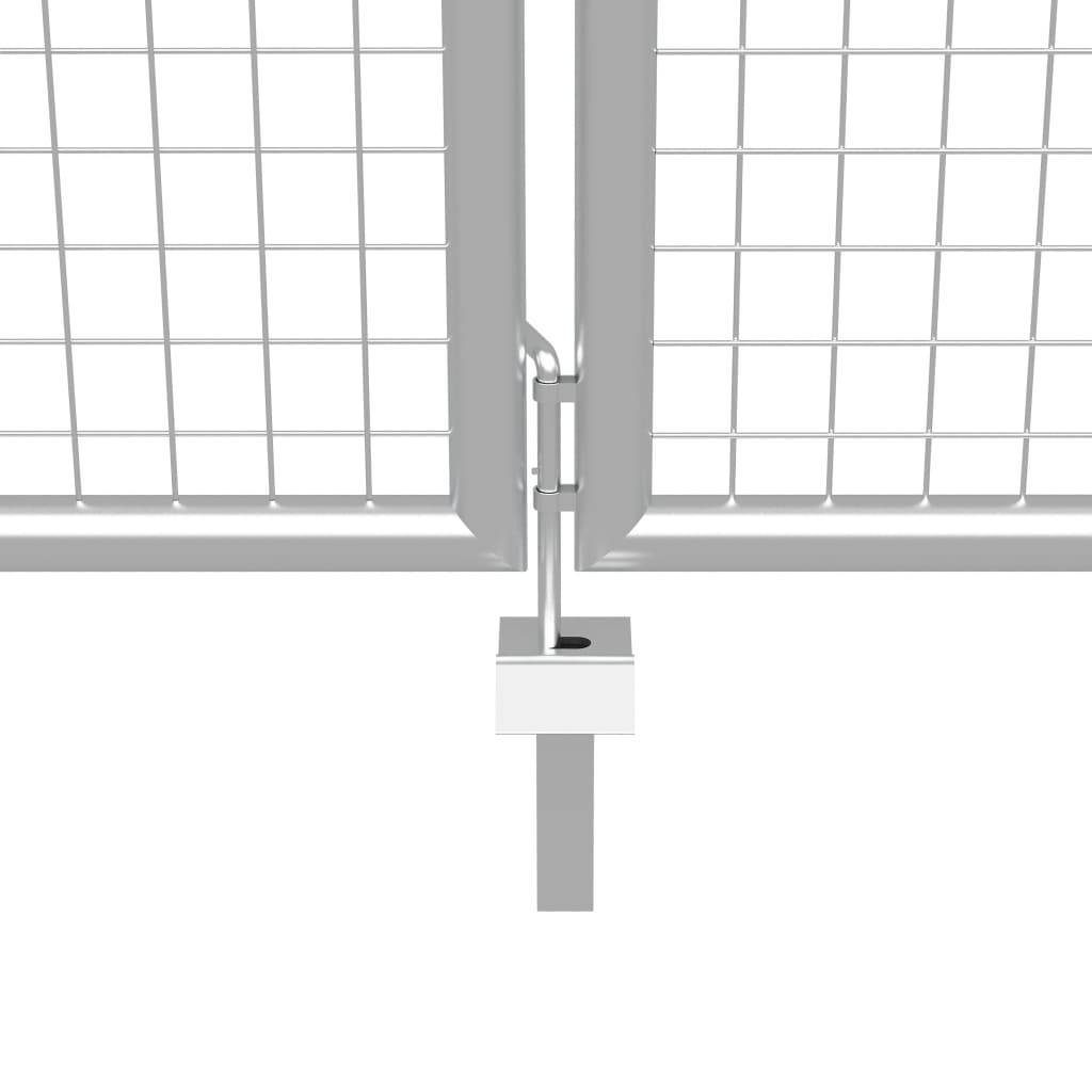 vidaXL Gartentor Verzinkter Stahl 415 x 250 cm Silbern