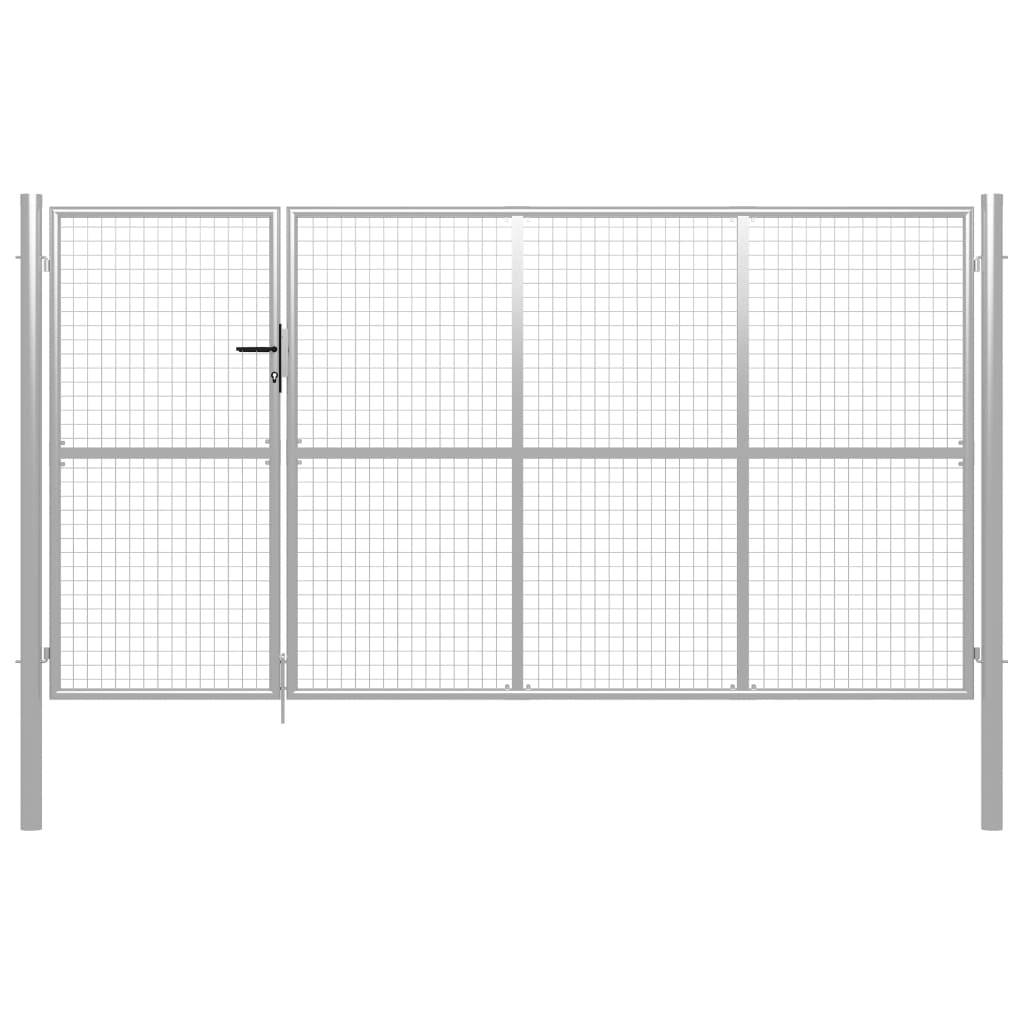 vidaXL Gartentor Stahl 350 x 175 cm Silbern