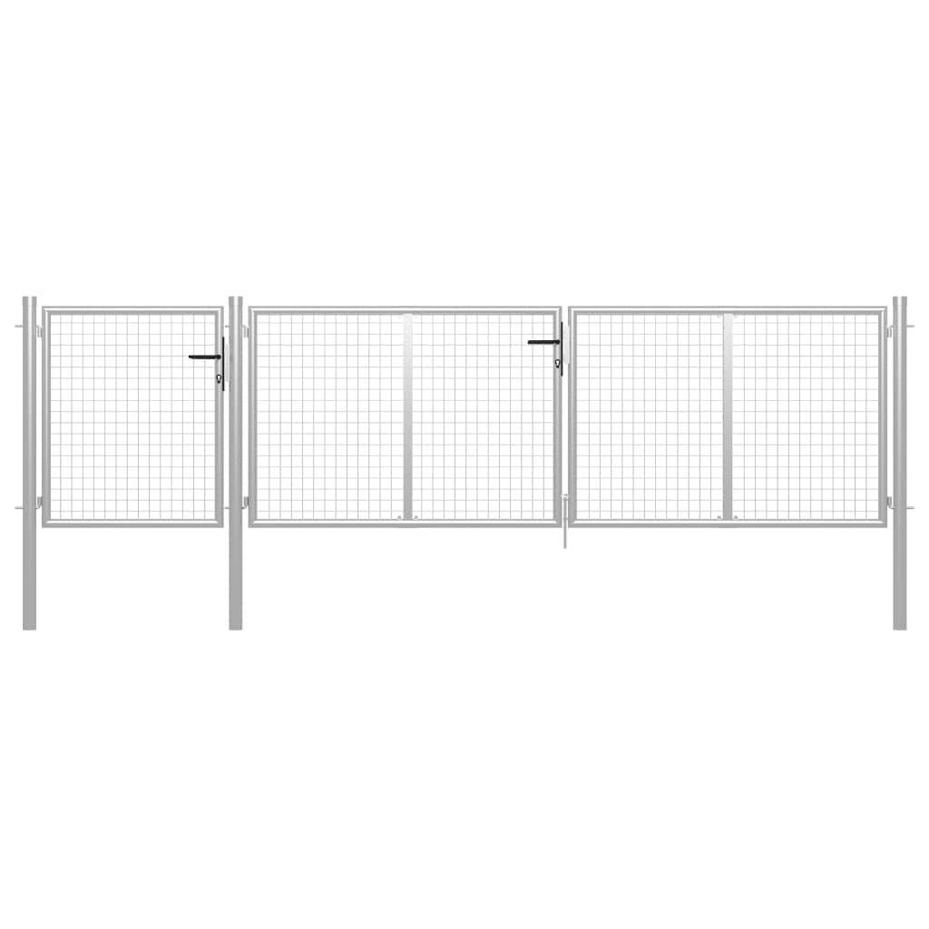 vidaXL Gartentor Stahl 400x75 cm Silbern