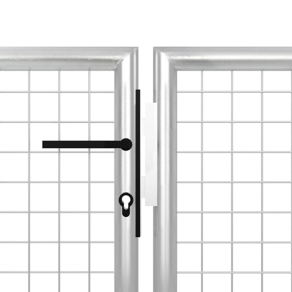 vidaXL Gartentor Stahl 400x75 cm Silbern