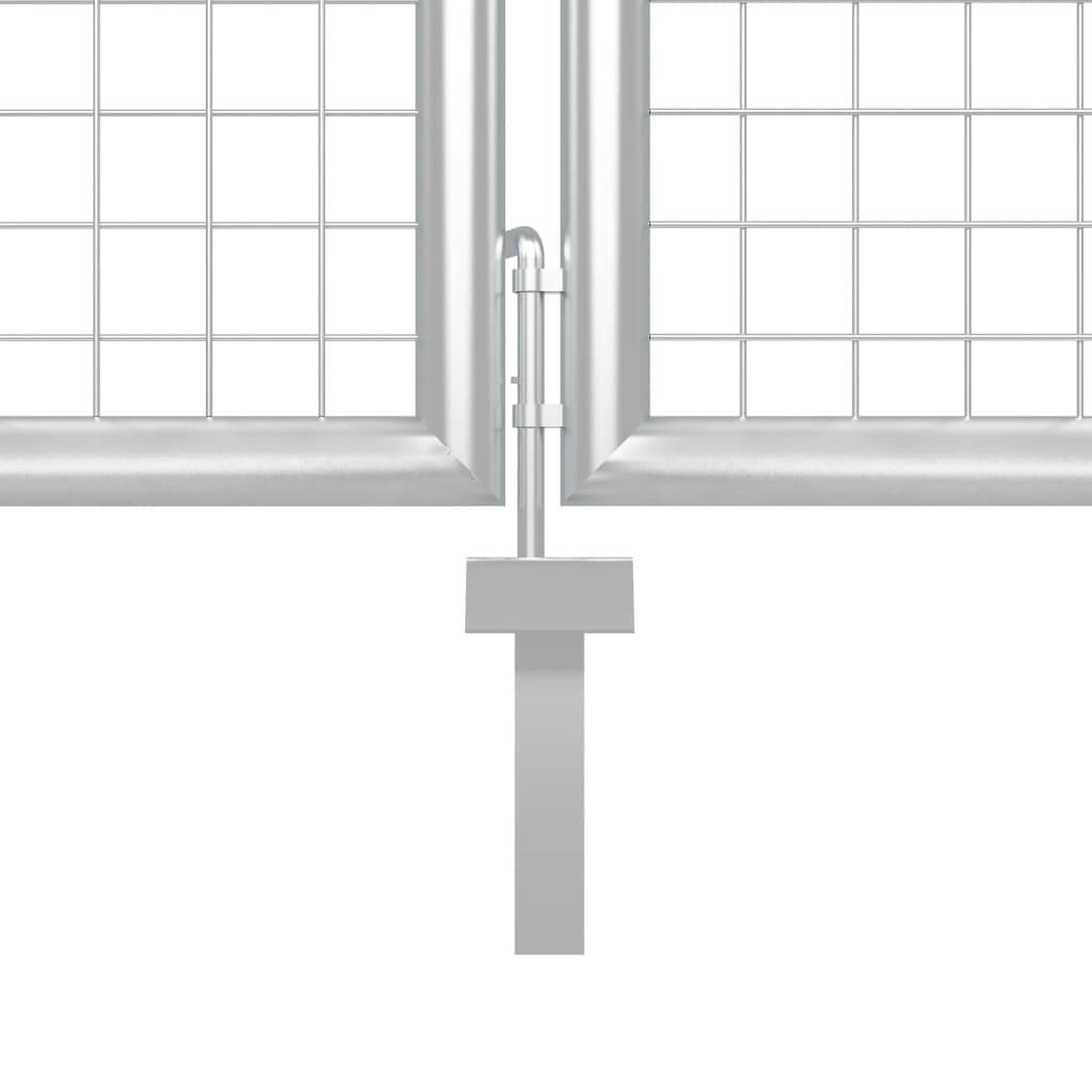vidaXL Gartentor Stahl 400x75 cm Silbern