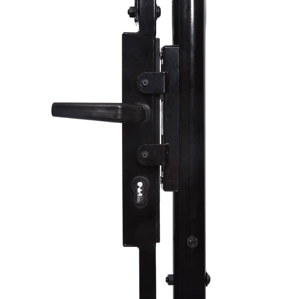 vidaXL Gartentor mit Gewölbter Spitze Stahl 2 x 4 m Schwarz