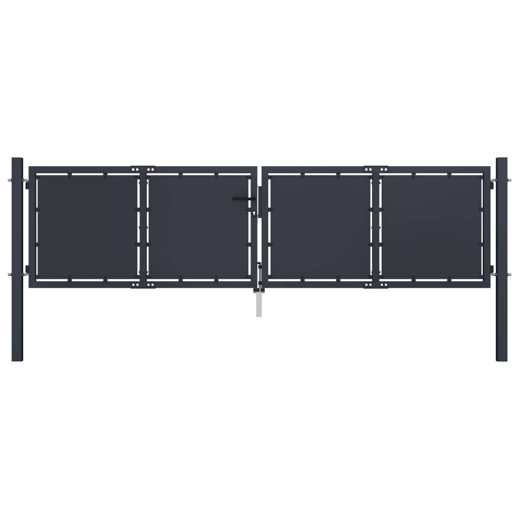 vidaXL Gartentor Stahl 300×100 cm Anthrazit