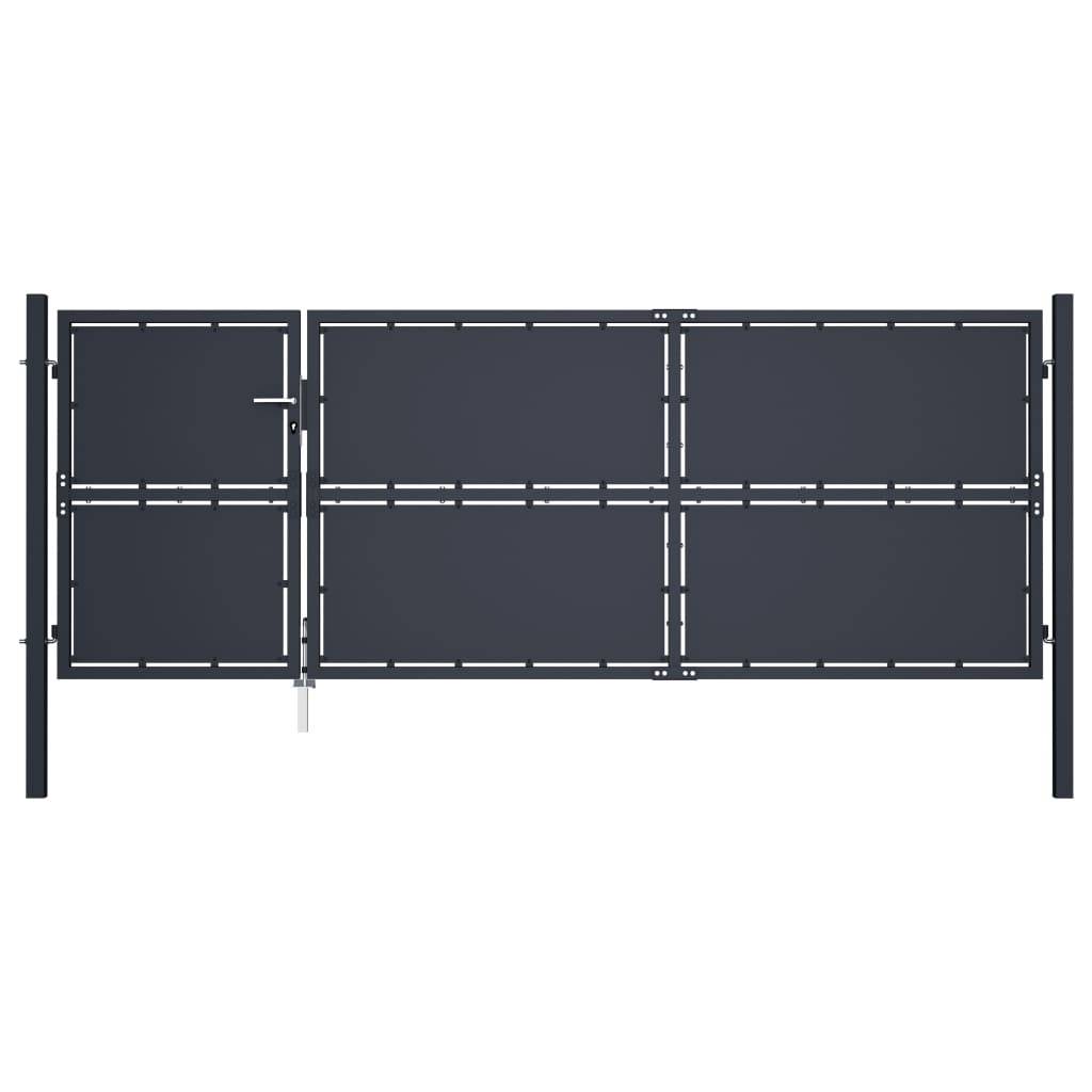 vidaXL Gartentor Stahl 350 x 125 cm Anthrazit