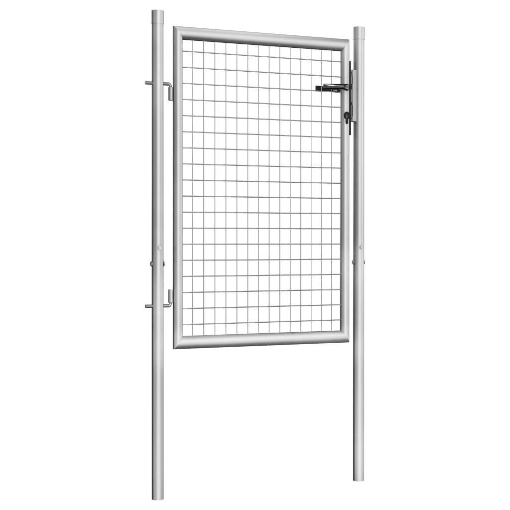 vidaXL Gartentor Verzinkter Stahl 105x150 cm Silbern