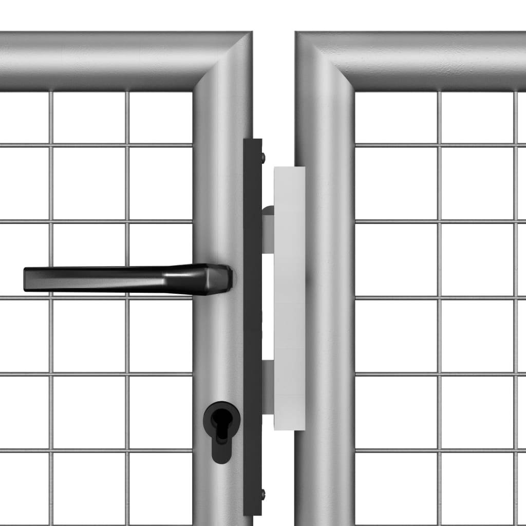 vidaXL Gartentor Verzinkter Stahl 415 x 125 cm Silbern