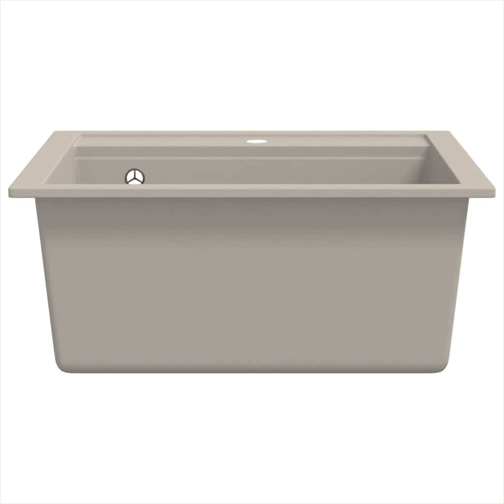 vidaXL Granitspüle Einzelbecken Beige