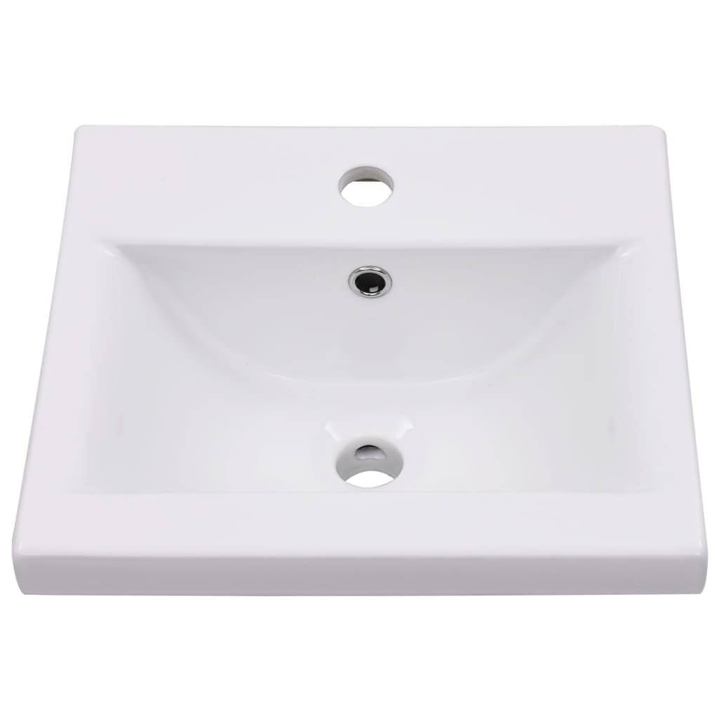 vidaXL Einbauwaschbecken 42x39x18 cm Keramik Weiß