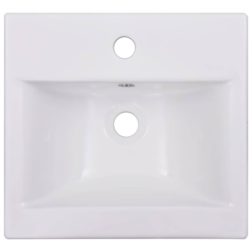 vidaXL Einbauwaschbecken 42x39x18 cm Keramik Weiß