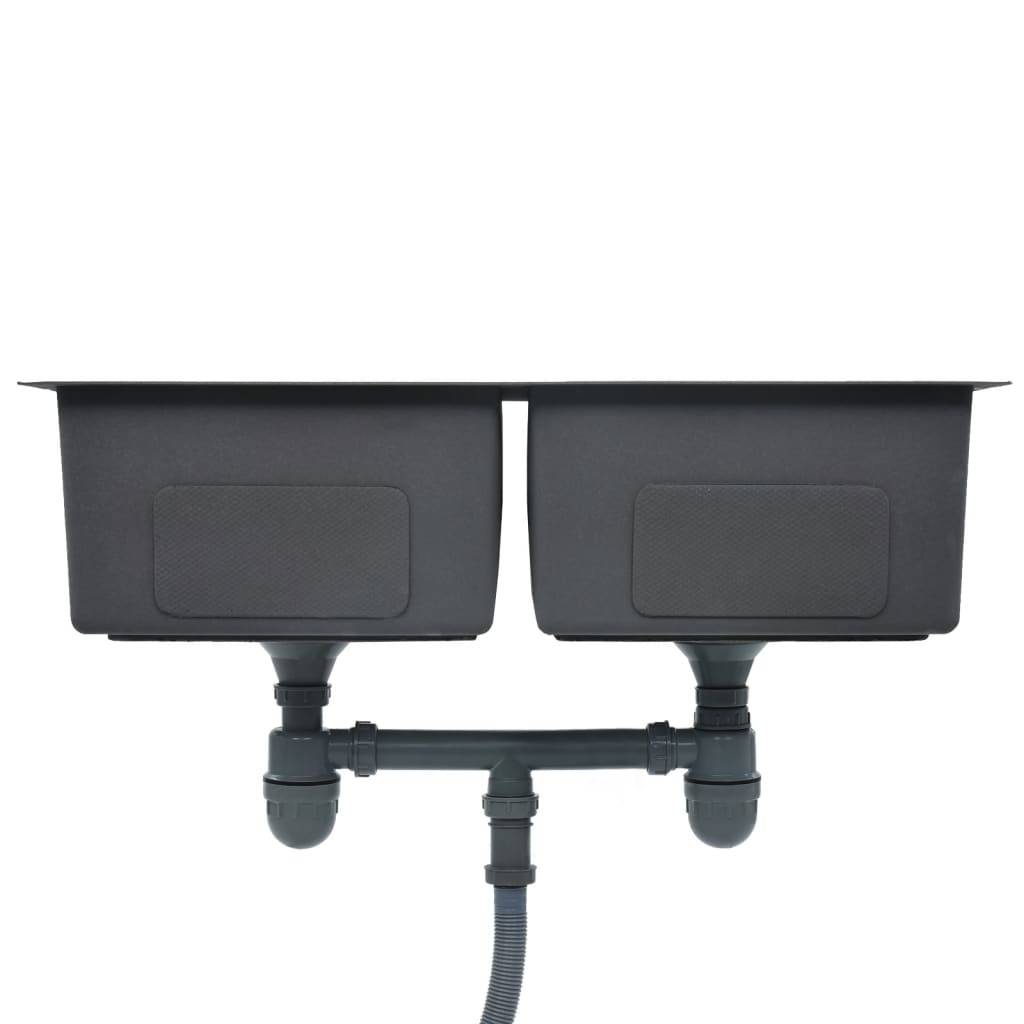 vidaXL Handgefertigte Küchenspüle Edelstahl