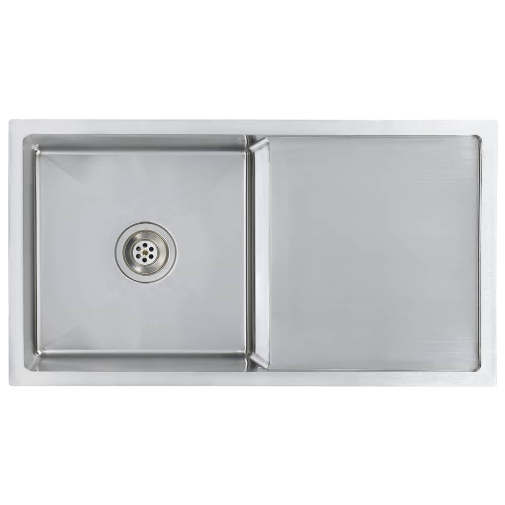 vidaXL Handgefertigte Küchenspüle Edelstahl